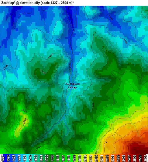 Zarrit’ap’ elevation map