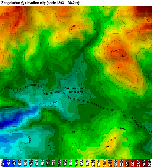 Zangakatun elevation map