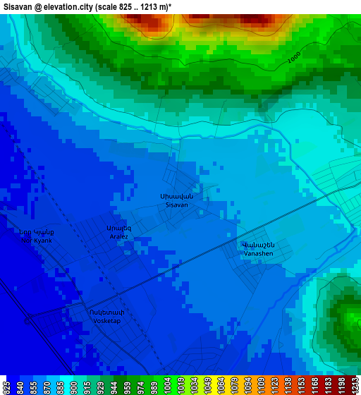 Sisavan elevation map