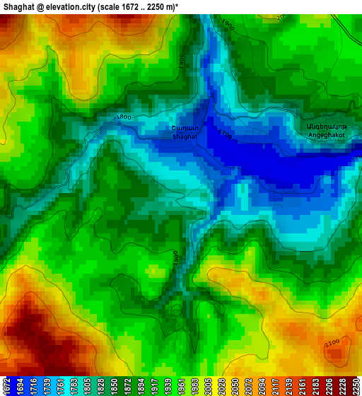 Shaghat elevation map