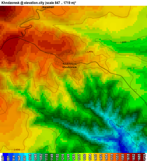 Khndzoresk elevation map