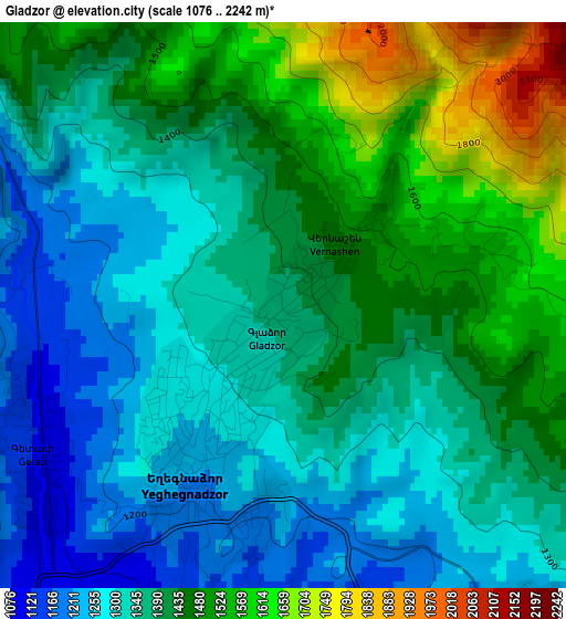 Gladzor elevation map