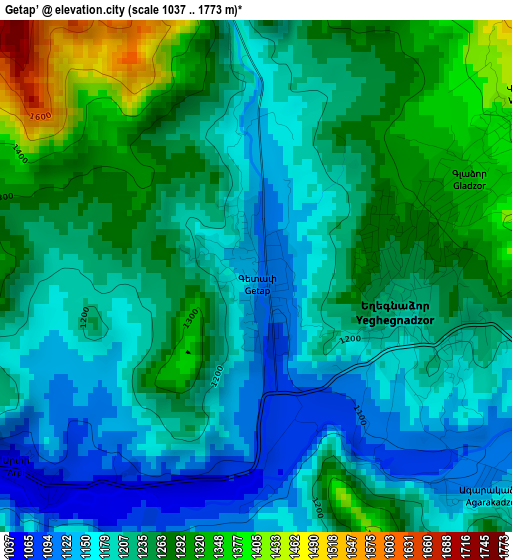 Getap’ elevation map