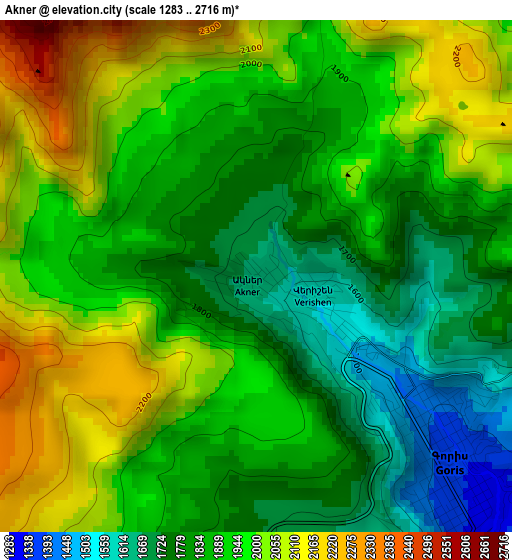 Akner elevation map