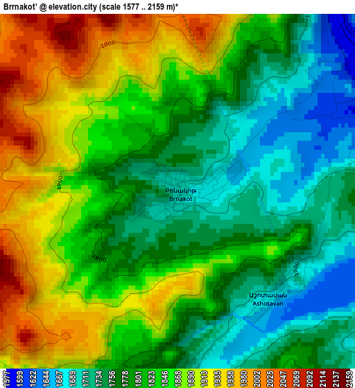 Brrnakot’ elevation map