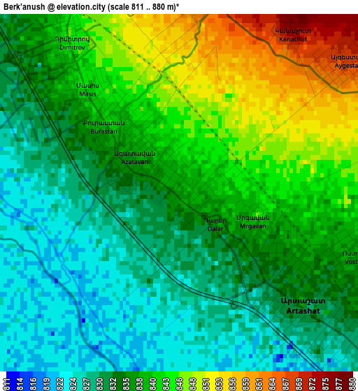 Berk’anush elevation map