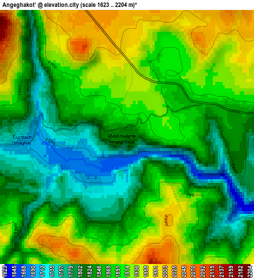 Angeghakot’ elevation map