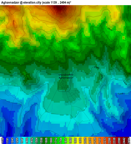 Aghavnadzor elevation map