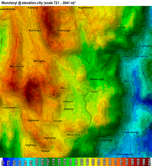 Wundanyi elevation map