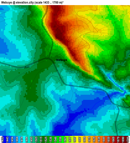Webuye elevation map