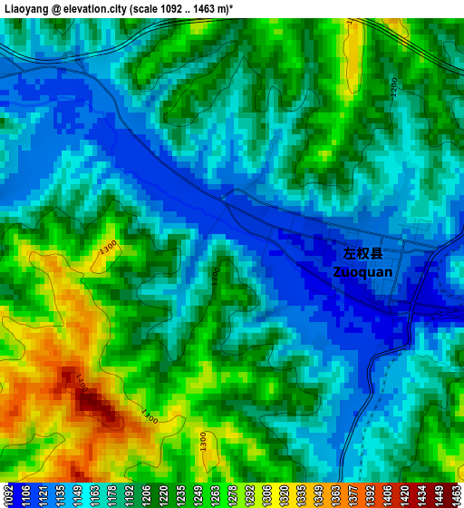 Liaoyang elevation map