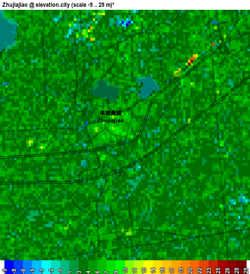 Zhujiajiao elevation map