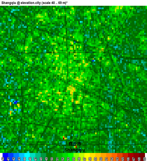 Shangqiu elevation map