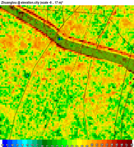 Zhuangtou elevation map