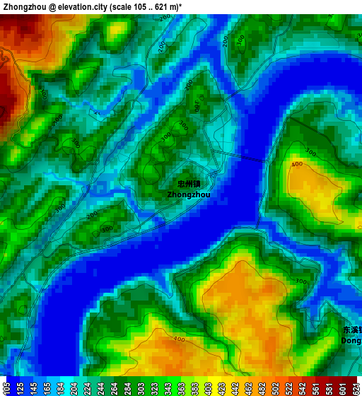 Zhongzhou elevation map