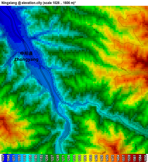 Ningxiang elevation map