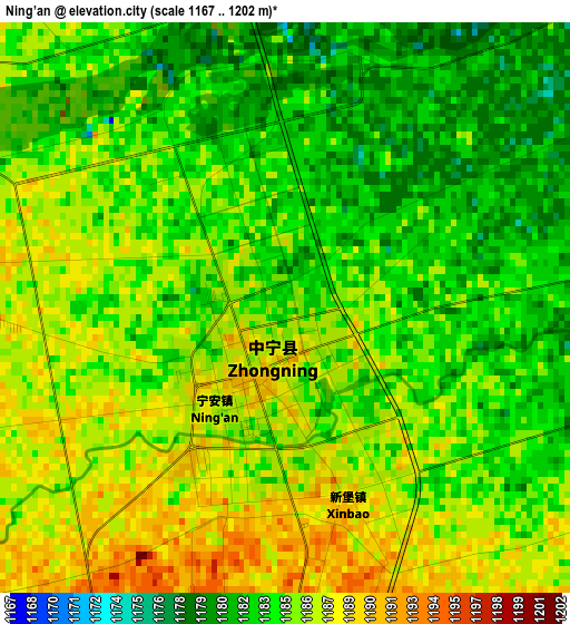 Ning’an elevation map