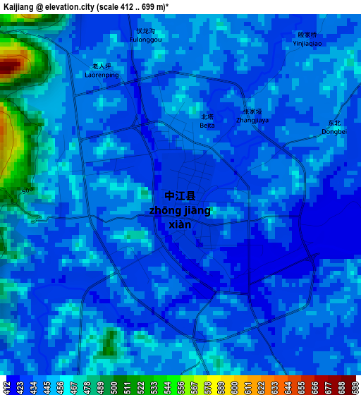 Kaijiang elevation map