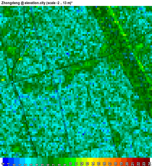 Zhongdeng elevation map