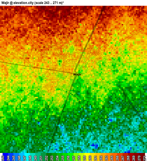 Wajir elevation map