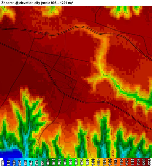 Zhaoren elevation map