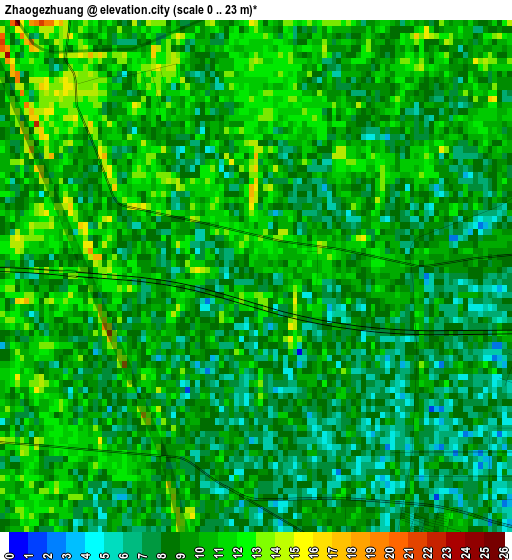 Zhaogezhuang elevation map