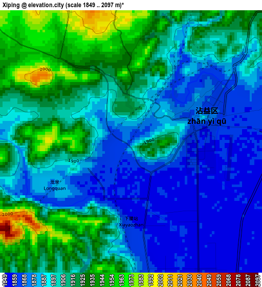 Xiping elevation map