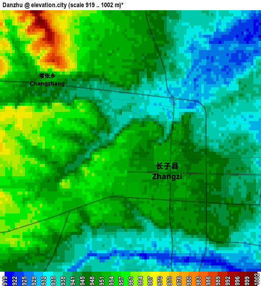 Danzhu elevation map