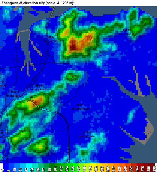 Zhangwan elevation map