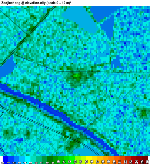 Zaojiacheng elevation map