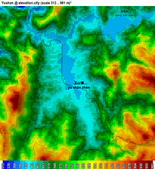 Yushan elevation map