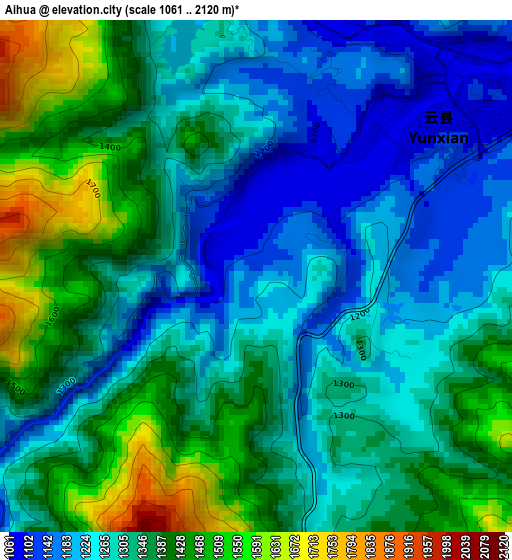 Aihua elevation map