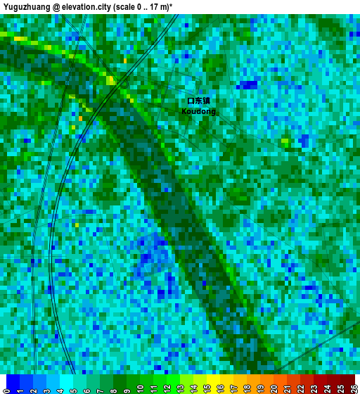 Yuguzhuang elevation map