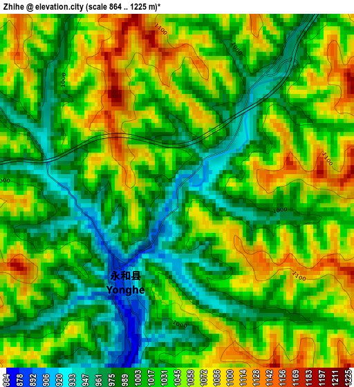 Zhihe elevation map