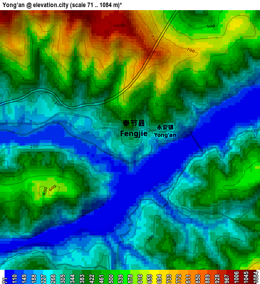 Yong’an elevation map