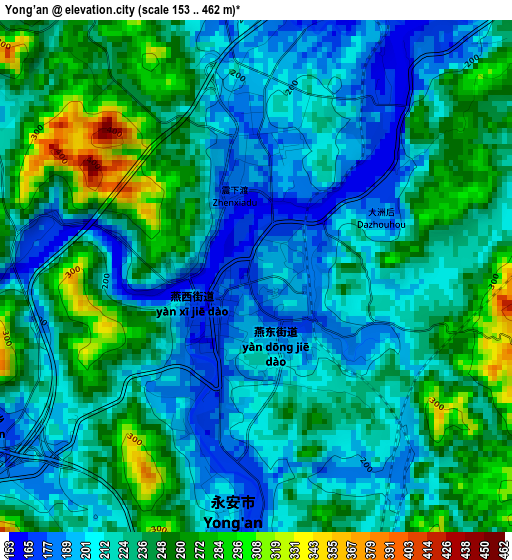 Yong’an elevation map