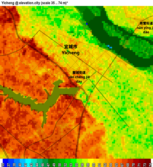 Yicheng elevation map