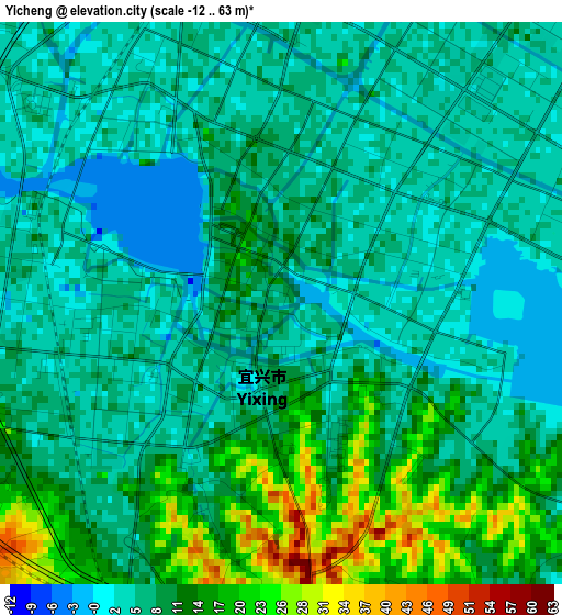 Yicheng elevation map