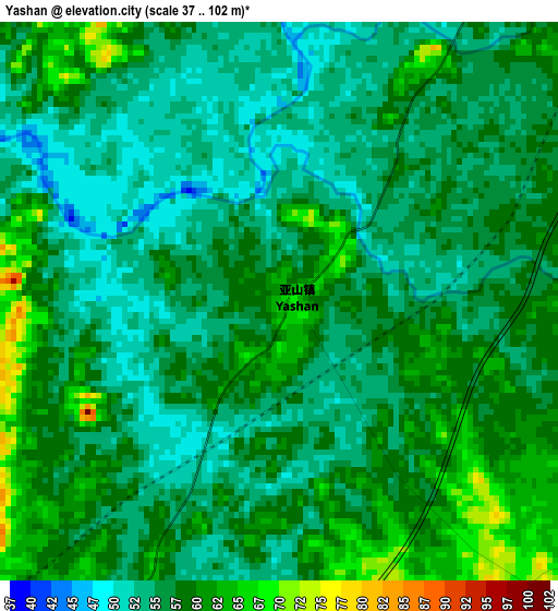 Yashan elevation map