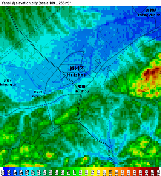 Yansi elevation map