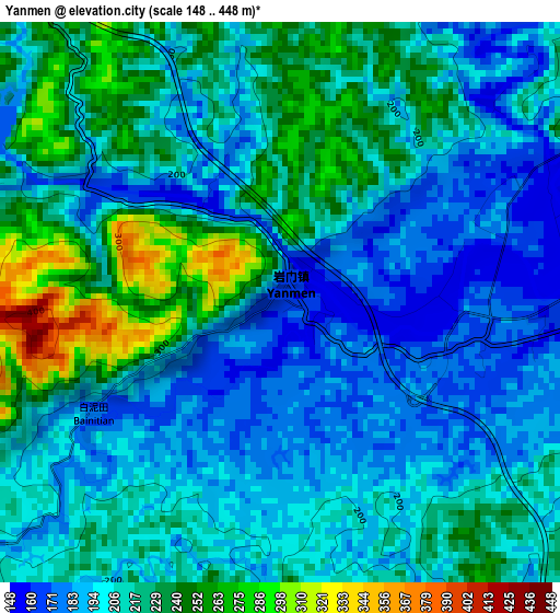 Yanmen elevation map