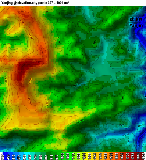 Yanjing elevation map