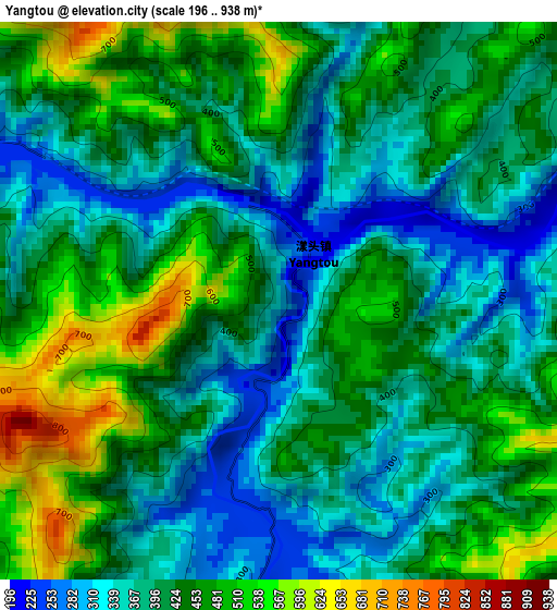 Yangtou elevation map