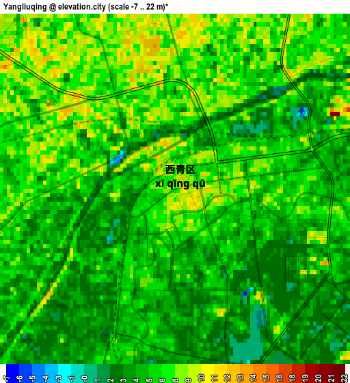 Yangliuqing elevation map