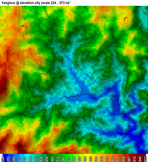 Yanghou elevation map