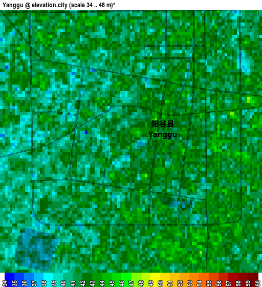 Yanggu elevation map