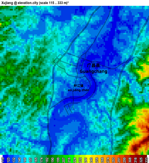 Xujiang elevation map