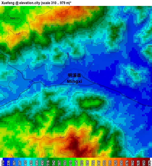 Xuefeng elevation map