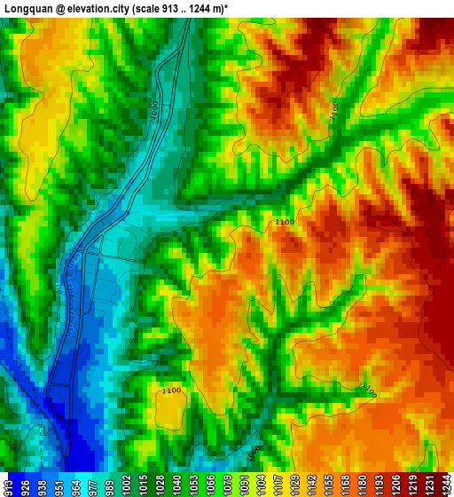 Longquan elevation map