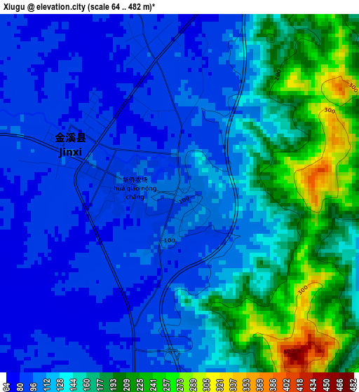 Xiugu elevation map